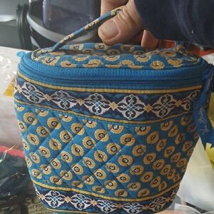 Vera Bradley Blue & Yellow Quilted Cosmetic Case